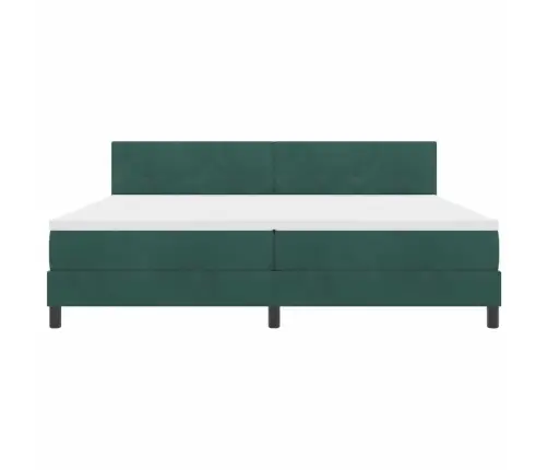 Kiemas Lova Su Čiužiniu Tamsiai Žalia 200 X 200 Cm Aksomas