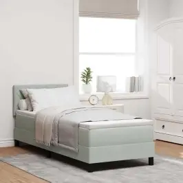 Kastītes Atsperu Gulta Gaiši Pelēks 80 X 200 Cm Samts Vidaxl