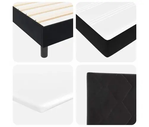 Box Spring Gulta Ar Matraču Ar Matraci Melna 80 X 200 Cm Audums Vidaxl