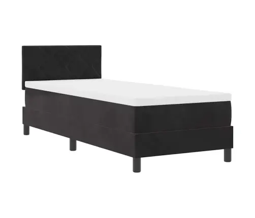 Box Spring Gulta Ar Matraču Ar Matraci Melna 80 X 200 Cm Audums Vidaxl