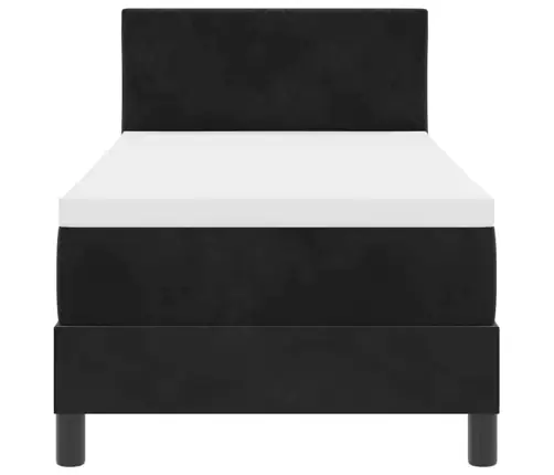 Box Spring Gulta Ar Matraču Ar Matraci Melna 80 X 200 Cm Audums Vidaxl