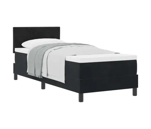 Box Spring Gulta Ar Matraču Ar Matraci Melna 80 X 200 Cm Audums Vidaxl