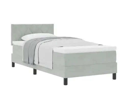 Gultas Pamatne Ar Matraci Gaiši Pelēks Viena Sega Vidaxl