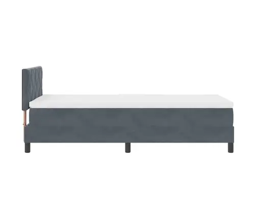 Gultas Rāmis Ar Matraci Tumši Pelēks 90X200 Cm Samts Vidaxl