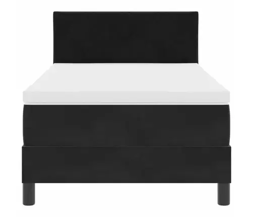 Gultas Rāmis Ar Matraci Melnā Krāsā 100X200 Cm No Velūra Vidaxl