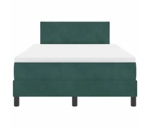 Kaste Ar Matraču Tumši Zaļa Mazā Divguļamā Gulta Vidaxl