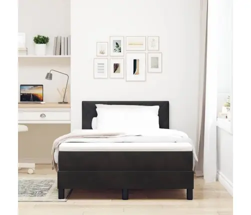 Box Spring Gulta Ar Matraci Melna 120X200 Cm Samts Vidaxl