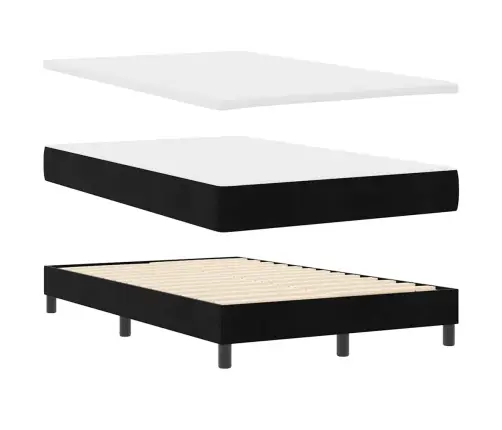 Box Spring Gulta Ar Matraci Melna 120X200 Cm Samts Vidaxl