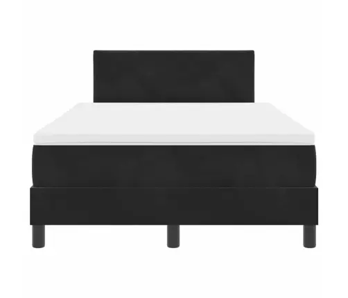 Box Spring Gulta Ar Matraci Melna 120X200 Cm Samts Vidaxl