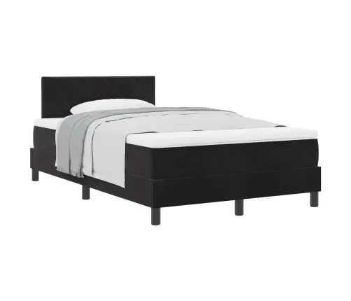 Box Spring Gulta Ar Matraci Melna 120X200 Cm Samts Vidaxl