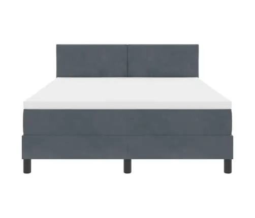 Kāpņu Gultas Ar Matraci Tumši Pelēka 140X200 Cm Samts Vidaxl