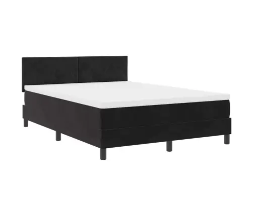 Box Spring Gulta Ar Matraču Melna 160 X 200 Cm Audums Vidaxl