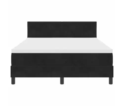 Box Spring Gulta Ar Matraču Melna 160 X 200 Cm Audums Vidaxl