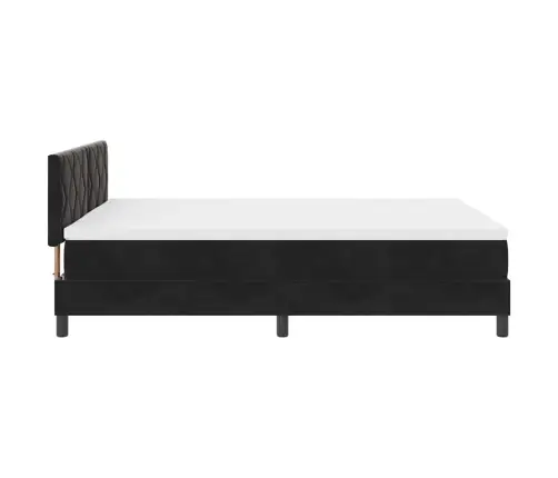 Box Spring Gulta Ar Matraču Melna 160 X 200 Cm Audums Vidaxl
