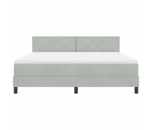 Box Spring Gulta Ar Matraču Gaiši Pelēks 180 X 200 Cm Audums Vidaxl