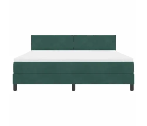 Kiemas Lova Su Čiužiniu Tamsiai Žalia 180 X 200 Cm Aksomas