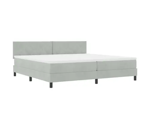 Box Spring Gulta Ar Matraču Gaiši Pelēka 200 X 200 Cm Audums Vidaxl