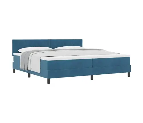 Vedrudega Voodi Madratsiga Peaga Tumesinine 200 X 200 Cm Kangas