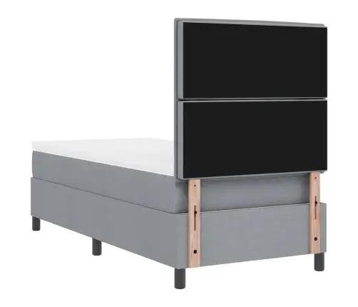 Kastītes Atsperu Gulta Gaiši Pelēks 80 X 200 Cm Audums Vidaxl