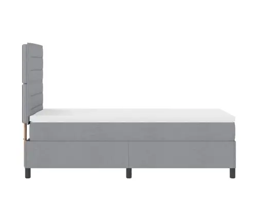 Kastītes Atsperu Gulta Gaiši Pelēks 80 X 200 Cm Audums Vidaxl