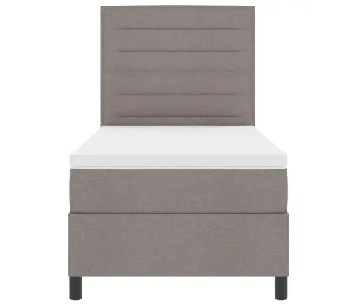 Kastītes Atsperu Gulta Ar Matraci Pelēkbrūna 80 X 200 Cm Audums Vidaxl