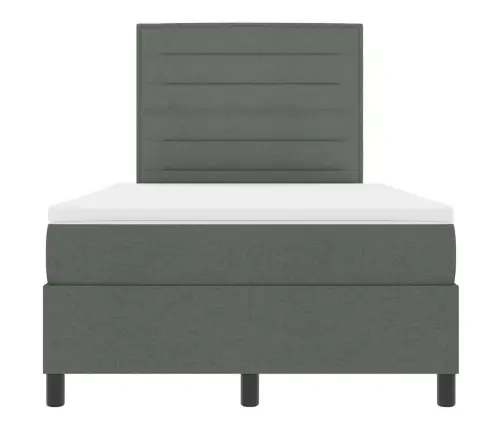 Kastītes Atsperu Gulta Tumši Pelēka 120 X 200 Cm Audums Vidaxl