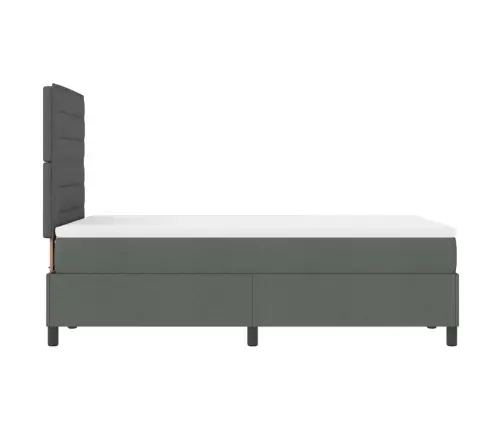 Kastītes Atsperu Gulta Tumši Pelēka 120 X 200 Cm Audums Vidaxl