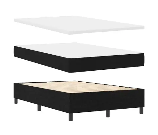 Kastes Atsperu Gulta Ar Matraci Melns 120X200 Cm Audums Vidaxl