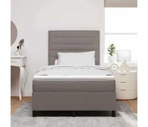 Kastītes Atsperu Gulta Pelēkbrūna 120 X 200 Cm Audums Vidaxl