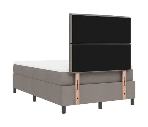 Kastītes Atsperu Gulta Pelēkbrūna 120 X 200 Cm Audums Vidaxl