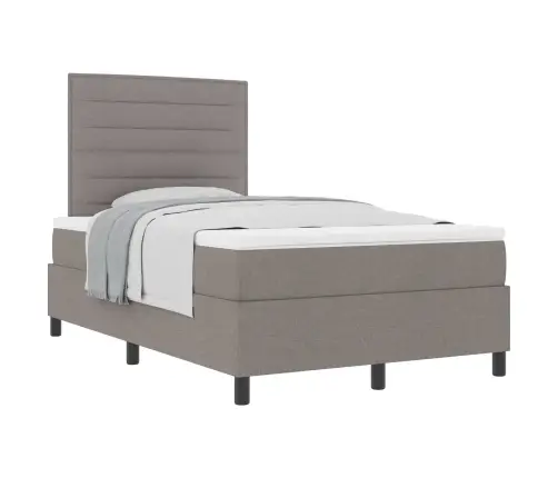 Kastītes Atsperu Gulta Pelēkbrūna 120 X 200 Cm Audums Vidaxl