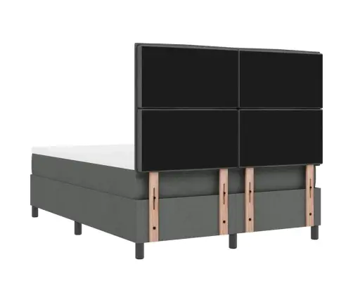 Kastītes Atsperu Gulta Tumši Pelēks 140 X 200 Cm Audums Vidaxl