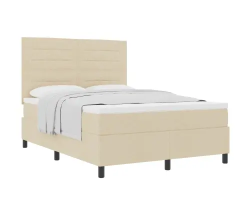 Kiemas Lova Su Čiužiniu Kreminė 160 X 200 Cm Audinys