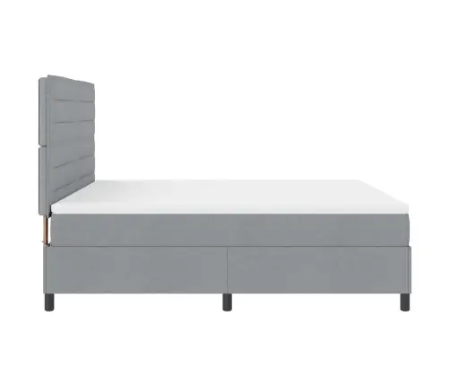 Kastītes Atsperu Gulta Gaiši Pelēks 180 X 200 Cm Audums Vidaxl