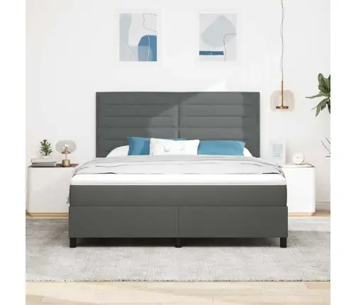 Kastītes Atsperu Gulta Tumši Pelēks 180 X 200 Cm Audums Vidaxl