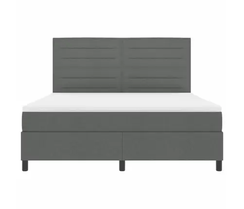 Kastītes Atsperu Gulta Tumši Pelēks 180 X 200 Cm Audums Vidaxl