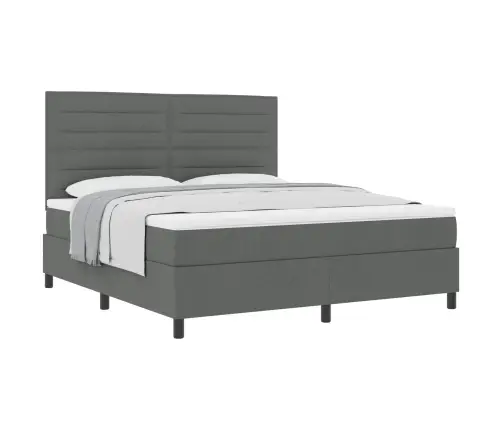 Kastītes Atsperu Gulta Tumši Pelēks 180 X 200 Cm Audums Vidaxl