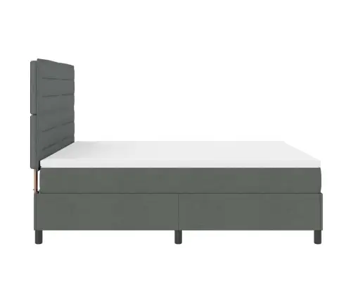 Kastītes Atsperu Gulta Tumši Pelēks 180 X 200 Cm Audums Vidaxl