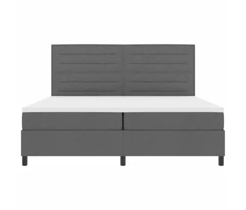 Kastītes Atsperu Gulta Tumši Pelēks 200 X 200 Cm Audums Vidaxl