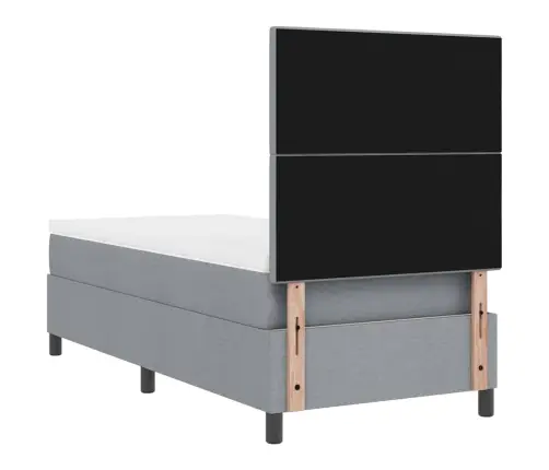 Kiemas Lova Su Čiužiniu Šviesiai Pilka 80 X 200 Cm Audinys