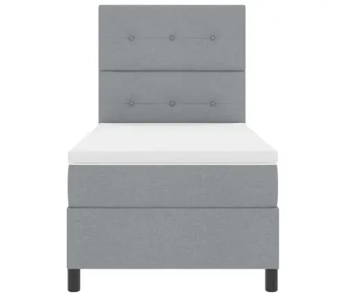 Kiemas Lova Su Čiužiniu Šviesiai Pilka 80 X 200 Cm Audinys