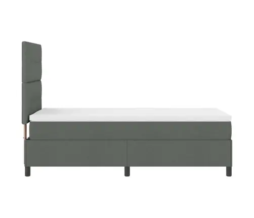 Kastītes Atsperu Gulta Tumši Pelēks 80 X 200 Cm Audums Vidaxl