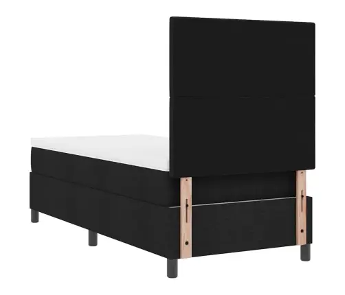 Kastītes Atsperu Gulta Ar Matraci Melna 80 X 200 Cm Audums Vidaxl