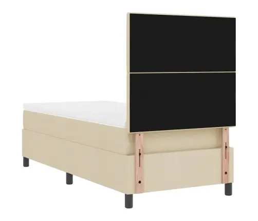 Kastītes Atsperu Gulta Ar Matraci Krēmkrāsa 80 X 200 Cm Audums Vidaxl