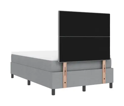 Kastes Atsperu Gulta Ar Matraci Gaiši Pelēka 120X200 Cm Audums Vidaxl