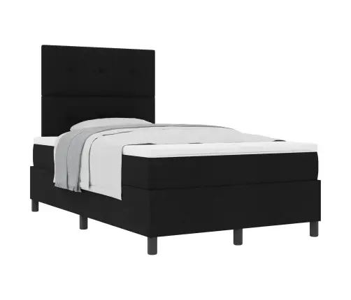 Kastes Pavasara Gulta Ar Matraci Melnā Krāsā 120X200 Cm Vidaxl