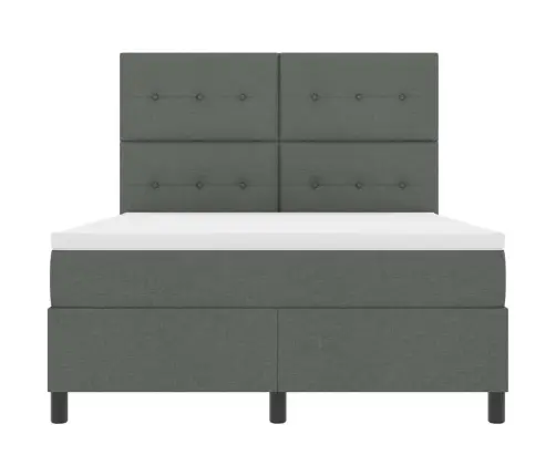 Kastītes Atsperu Gulta Tumši Pelēks 140 X 190 Cm Audums Vidaxl