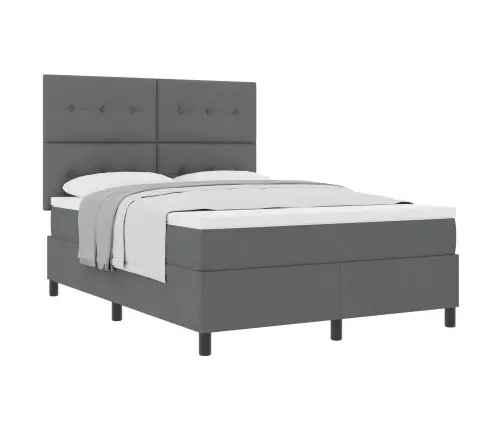 Kastītes Atsperu Gulta Tumši Pelēks 140 X 200 Cm Audums Vidaxl