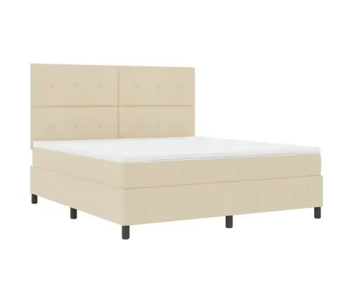 Kiemas Lova Su Čiužiniu Kreminė 180 X 200 Cm Audinys