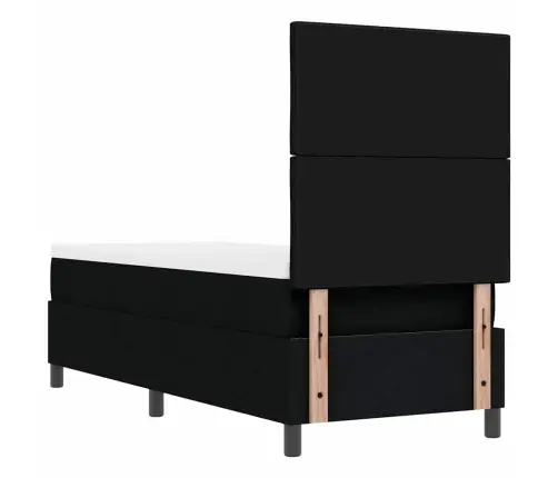 Kiemas Lova Su Čiužiniu Su Galvūgalio Juoda 80 X 200 Cm Audinys